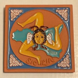 Handmade Trinacria Terracotta Tile from Italy